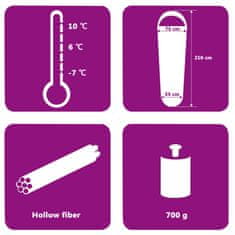 Vidaxl Ľahký spací vak maskovací 15 stupňov C 850 g