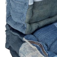 Vidaxl 3-dielna sada podložiek na paletovú sedačku denim modrá patchwork