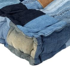 Vidaxl 2-dielna sada podložiek na paletovú sedačku denim modrá patchwork