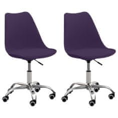 Vidaxl Kancelárske stoličky 2 ks purpurové umelá koža