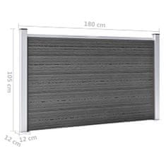 Petromila vidaXL Sada plotových panelov WPC 526x105 cm čierna