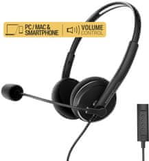 Energy Sistem Headset Office 2+ Black, čierna