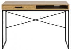 Design Scandinavia Pracovný stôl Seaford, 110 cm, MDF, prírodný