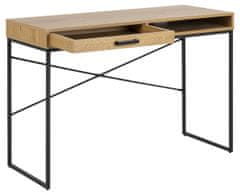 Design Scandinavia Pracovný stôl Seaford, 110 cm, MDF, prírodný