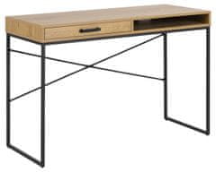 Design Scandinavia Pracovný stôl Seaford, 110 cm, MDF, prírodný