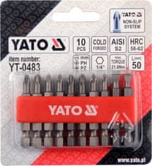 YATO  Súprava bitov 1/4" 50 mm NON-SLIP 10 ks