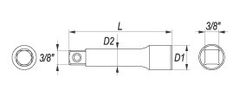 YATO Nadstavec 3/8" predlžovací 152 mm