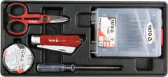 YATO  Vložka do zásuvky - izol. páska, skúšačka, nožnice, montážne nôž, sada vrtákov 1-10mm