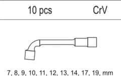 YATO Vložka do zásuvky - kľúče nástrčné 7-19mm, 10ks CrV