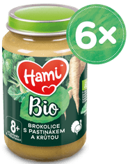 Hami BIO mäsovo-zeleninový príkrm Brokolica s paštrnák a morkou 6x 190g, 8+