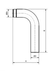 Lienbacher Dymovod koleno ohýbané o150/90/2, oceľ, čierna, vysoké