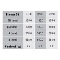 Lienbacher Dymovod koleno ohýbané o130/90/2, oceľ, čierna, vysoké-krátke