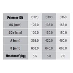 Lienbacher Dymovod koleno ohýbané o120/90/2, oceľ, čierna, vysoké, s čist. otvorom a klapkou