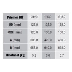 Lienbacher Dymovod koleno ohýbané o120/90/2, oceľ, čierna, vysoké, s čist. otvorom