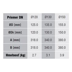 Lienbacher Dymovod koleno ohýbané o130/90/2, oceľ, čierna, nízke, s čist. otvorom