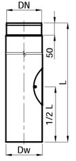 Lienbacher Dymovod rúra rovná s revíznym otvorom o120/500, oceľ čierna