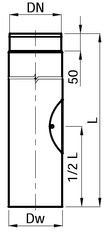 Lienbacher Dymovod rúra rovná s revíznym otvorom o160/500, oceľ čierna