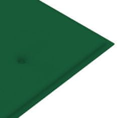 Petromila vidaXL Lavička Batavia so zeleným vankúšom 150 cm tíkový masív