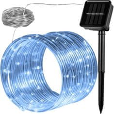 Greatstore Solárna svetelná hadica - 100 LED studená biela VOLTRONIC