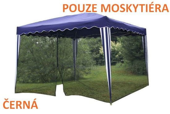 Greatstore Moskytiéra na záhradný párty stan 3 x 3 m, čierna