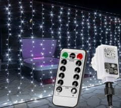 Greatstore Vianočný svetelný záves - 6x3 m, 600 LED, studeno biely