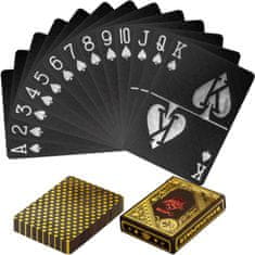 Greatstore Poker karty plastové - čierne/zlaté