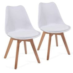 shumee Sada stoličiek s plastovým sedadlom, 2 ks, biele