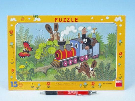 shumee Puzzle deskové Krtek a lokomotiva 29,5x19cm 15 dílků