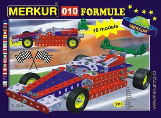 Greatstore Stavebnice MERKUR 010 Formule 10 modelů 223ks v krabici 26x18x5cm