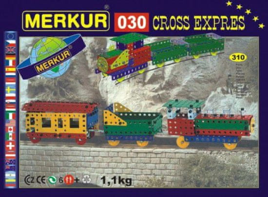 Greatstore Stavebnice MERKUR 030 Cross expres 10 modelů 310ks v krabici 36x27x3cm