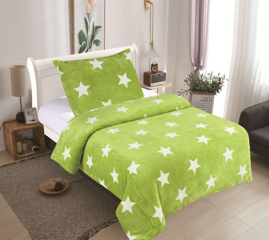 Greatstore Posteľné obliečky MICRO - Stars limeta