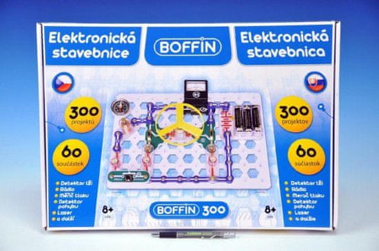 Greatstore Stavebnice Boffin 300 elektronická 300 projektů na baterie 60ks v krabici 48x34x5cm