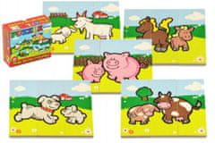 Greatstore Puzzle Moje první zvířátka dřevěné 18 dílků pro nejmenší v krabičce 13x11,5x4,5cm 12m+ MPZ