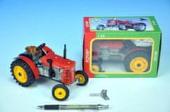 shumee Traktor Zetor 25A červený na klíček kov 15cm 1:25 v krabičce Kovap