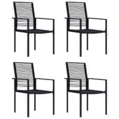Petromila vidaXL Záhradné stoličky 4 ks čierne PVC ratan