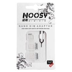 IZMAEL Noosy adaptér Nano Micro Sim 3v1 iPhone Set + kľúč - Biela KP14160
