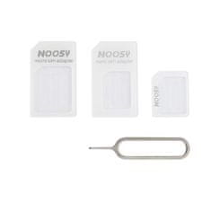 IZMAEL Noosy adaptér Nano Micro Sim 3v1 iPhone Set + kľúč - Biela KP14160