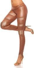 Amiatex Dámske legíny 74546 + Nadkolienky Gatta Calzino Strech, cappucino, S/M