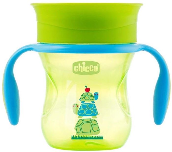 Chicco Hrneček Perfect 360 s držadlami 200 ml, zelený 12m+