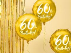 Balónik fóliový 60. narodeniny zlatý - 45cm
