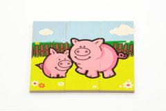 Greatstore Puzzle Moje první zvířátka dřevěné 18 dílků pro nejmenší v krabičce 13x11,5x4,5cm 12m+ MPZ