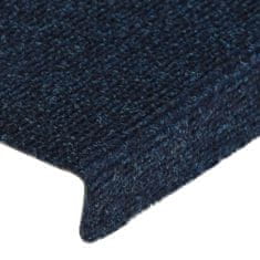 Vidaxl Nášľapy na schody 15 ks 65x25 cm modré vpichovaná textília