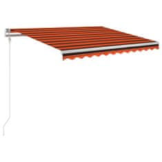 Petromila vidaXL Automatická markíza,LED a senzor vetra 300x250cm,oranžová/hnedá