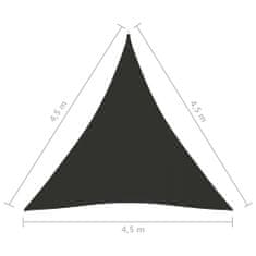 Vidaxl Tieniaca plachta oxfordská látka trojuholníková 4,5x4,5x4,5 m antracitová