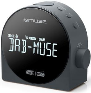 moderný rádiobudík muse m185cdb dab pll fm mw tuner duálny alarm veľký displej stmievateľný aux in vstup záložná batéria