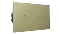 HEVOLTA Glasense sklenený 2-panel žalúzie + žalúzie, Champagnium Gold