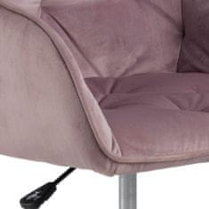 Design Scandinavia Kancelárska stolička Brooke, zamat, ružová