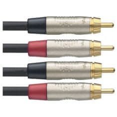 Stagg NTC3CR dvojitý kábel, RCA/RCA (m/m), 3 m