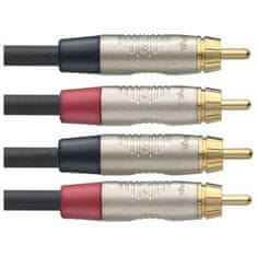 Stagg NTC3CR dvojitý kábel, RCA/RCA (m/m), 3 m