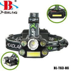 AKU čelovka Bailong BL-T63, led typu XPE + odrazka E-083